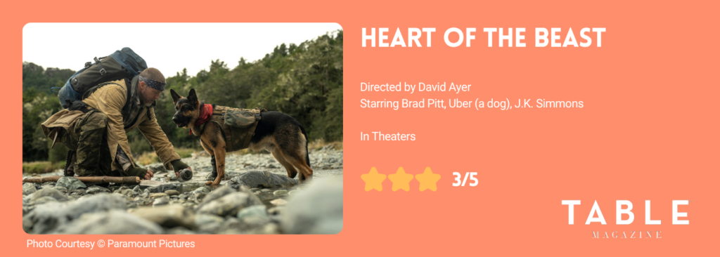An orange rating card for the movie "heart of the beast" giving 3/5 stars.