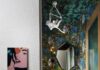 10 Bold Powder Room Ideas to Steal from Pittsburgh Designers Bold powder room with monkey wallpaper, red vanity, and pop art