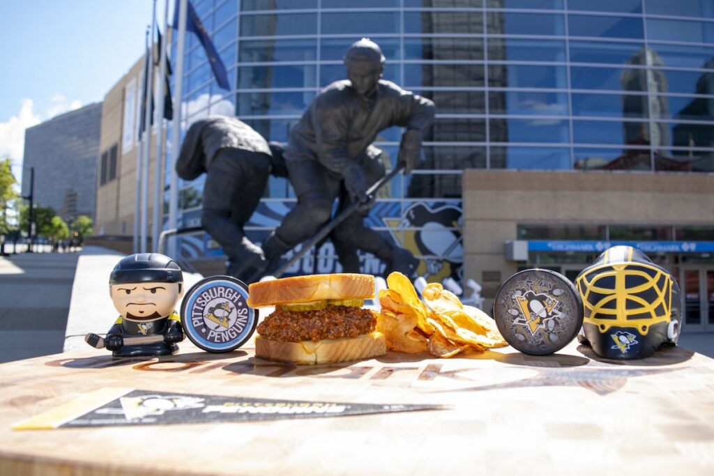 PPG Paints Arena with Pittsburgh Penguins hockey-themed food and merchandise